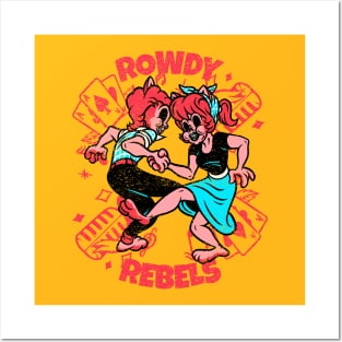Cool Vintage "Rowdy Rebels" Rockabilly Posters and Art